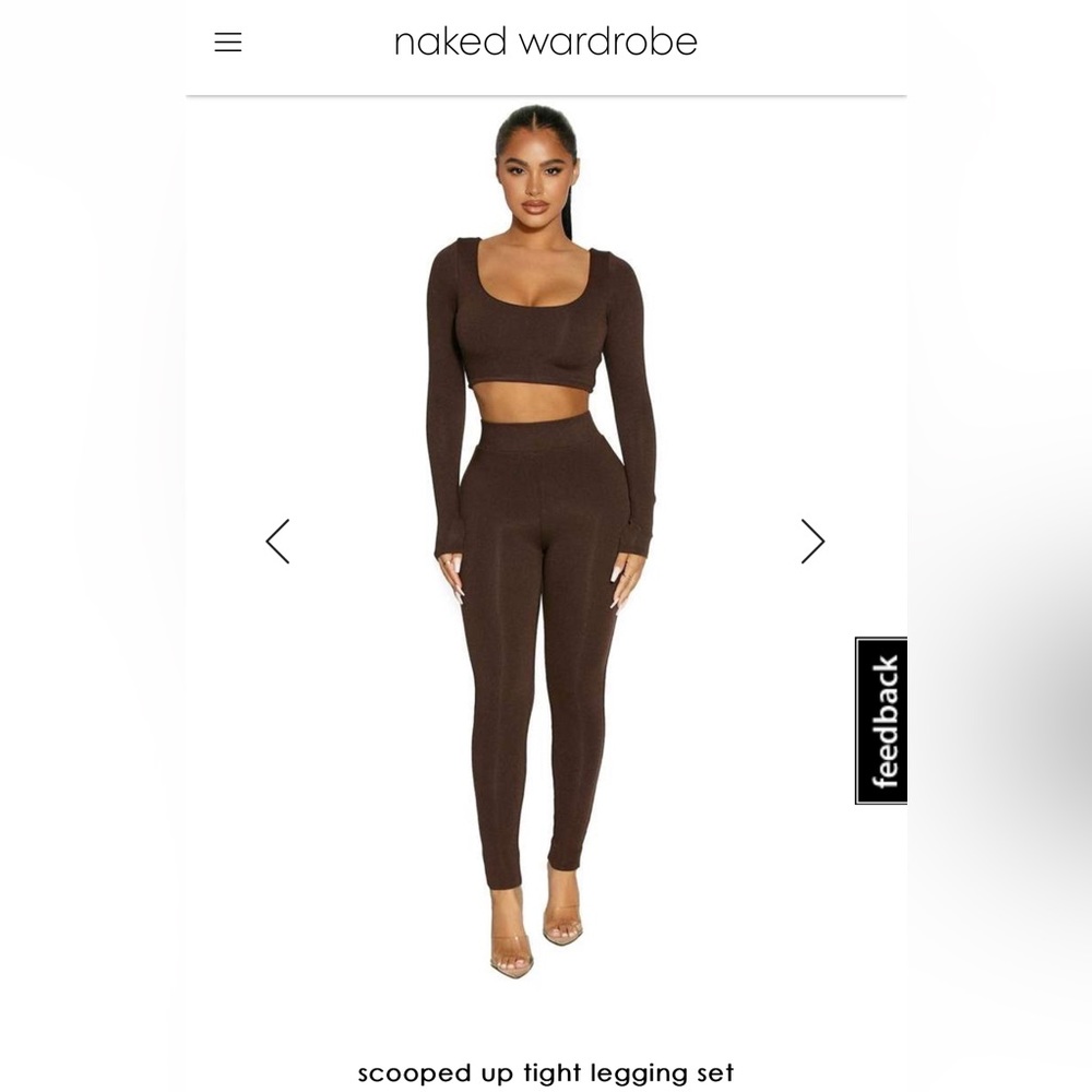 Naked Wardrobe Chocolate legging set XL
